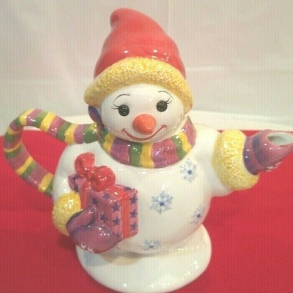 Christopher Radco Teapot Snowman Tradition Holiday - Picture 1 of 7